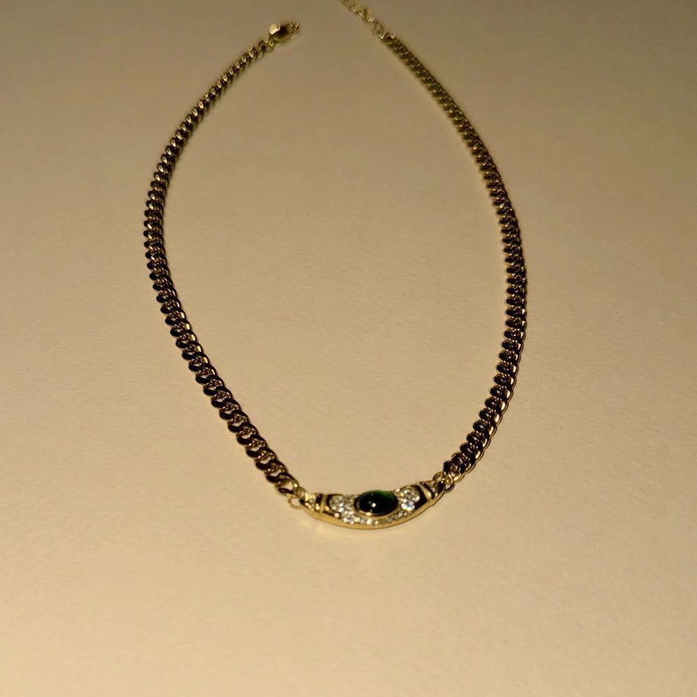 Vintage green diamond necklace N994 - Picture 4 of 5